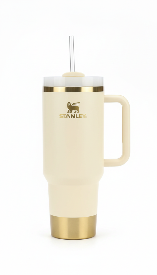Premium Stanley-Style Vacuum Flask Mug | 40oz Insulated Travel Cup with Straw & Handle