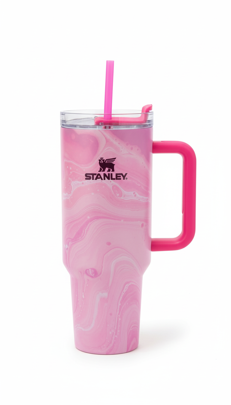 Stanley Style Stainless Steel Insulated Tumbler with Straw — 40oz, Double Wall Vacuum, Hot & Cold Travel Mug