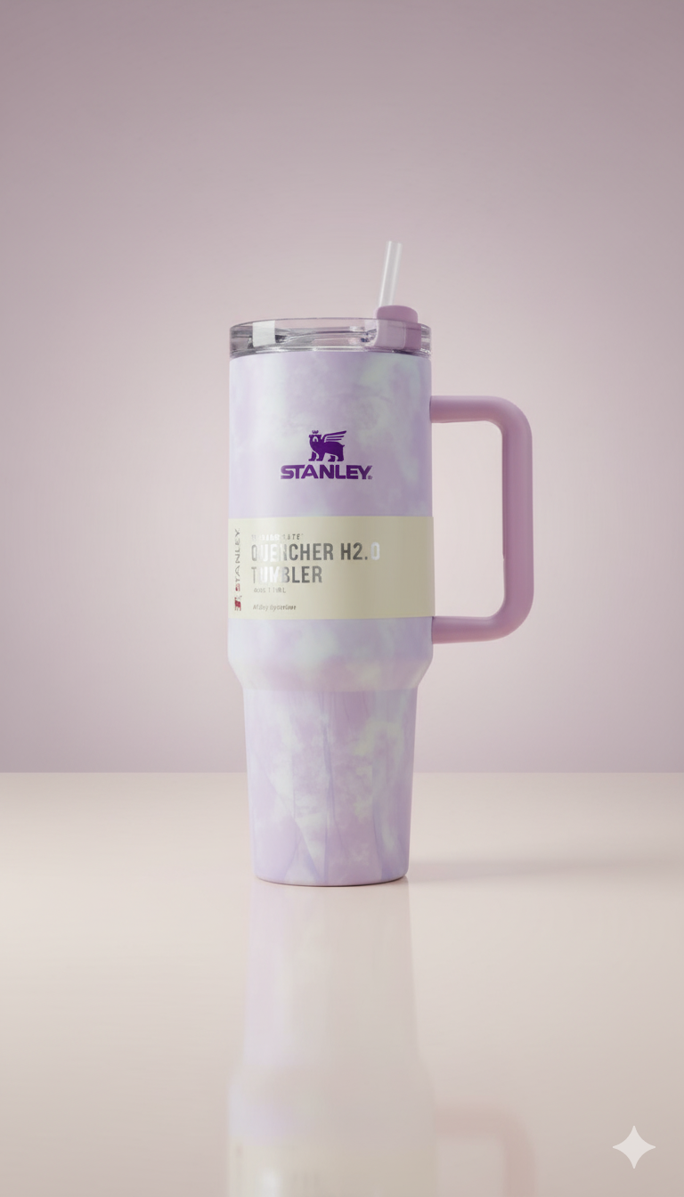 Blush Pink Printed Quencher | 40oz Insulated Stanley-Style Tumbler