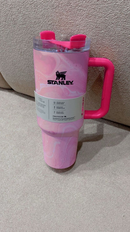 Blush Pink Printed Quencher | 40oz Insulated Stanley-Style Tumbler