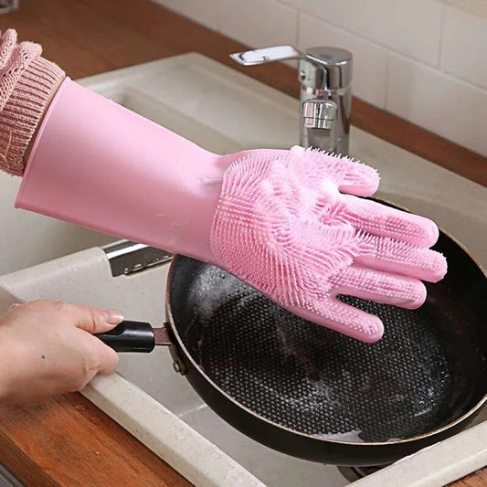 1 Pair Kitchen Silicone Cleaning Gloves